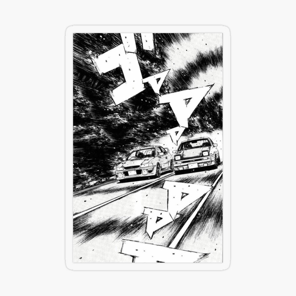 Initial D Manga Panel AE86 VS RX7 Art Board Print for Sale by