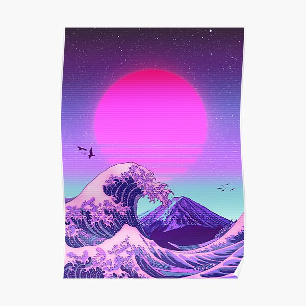 80s The Great vaporwave sunset Poster