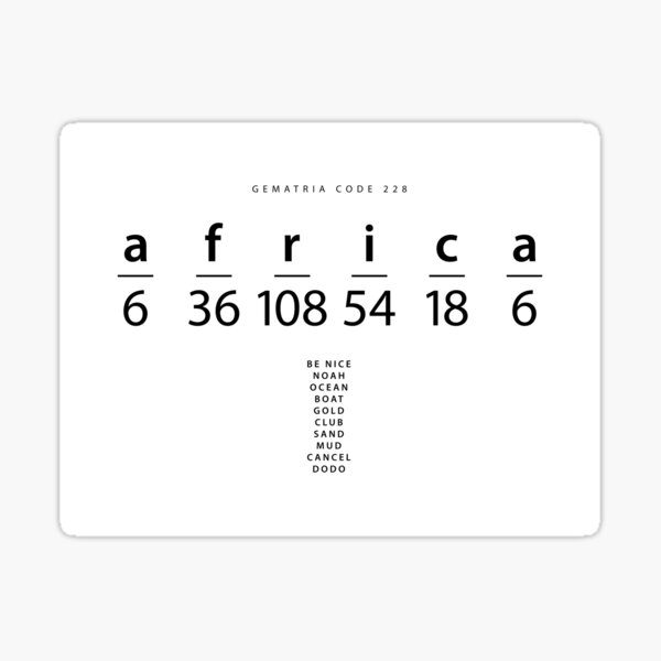 africa-word-code-in-the-english-gematria-sticker-for-sale-by-ingomenhard-redbubble