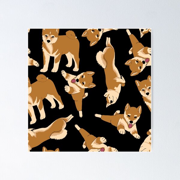 Item preview, shiba inu pattern designed and sold by scribbli.