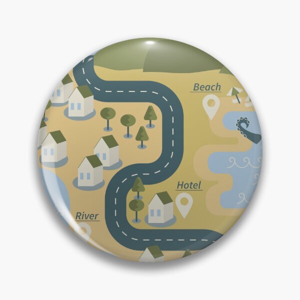 Item preview, Stylish cartoon landscape map designed and sold by CutieBlue.