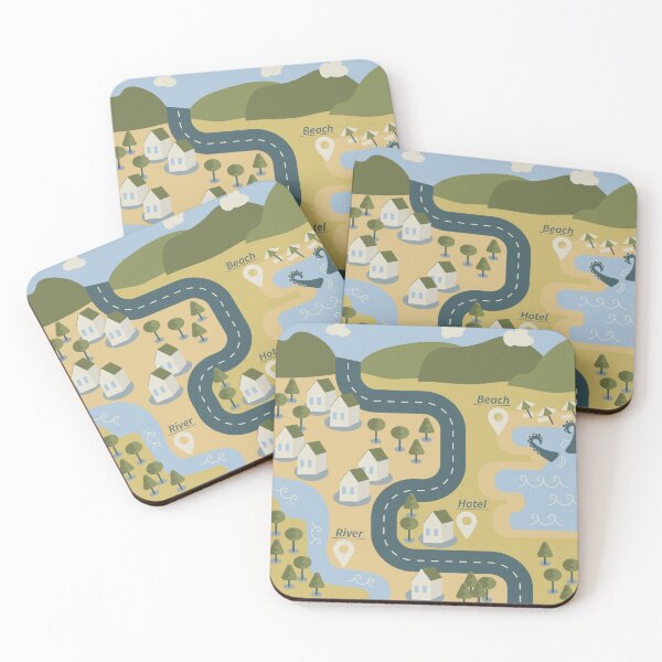 Item preview, Stylish cartoon landscape map designed and sold by CutieBlue.