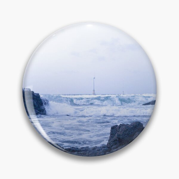 Item preview, The scenery of Crashing great waves on Wind-power generator and  rocks, Jeju Island, Korea. designed and sold by human8891.