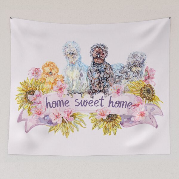Item preview, Silkie Chickens - Home Sweet Home Sunflowers designed and sold by becca-boyce.