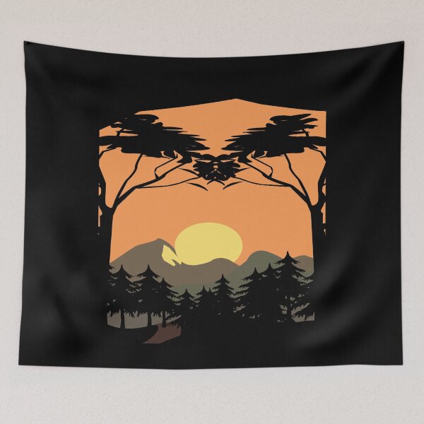 Item preview, Landscape of sunrise over mountains and forests designed and sold by wizanestore.