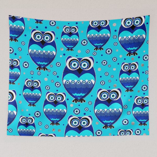 Item preview, Cute Owl Evil Eye Pattern designed and sold by k9printart.
