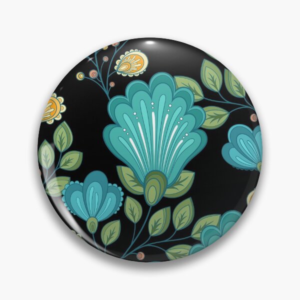 Item preview, Print with Vintage Floral Motifs on Black designed and sold by lissantee.