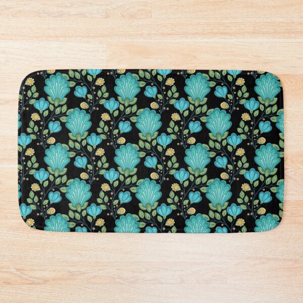 Item preview, Print with Vintage Floral Motifs on Black designed and sold by lissantee.