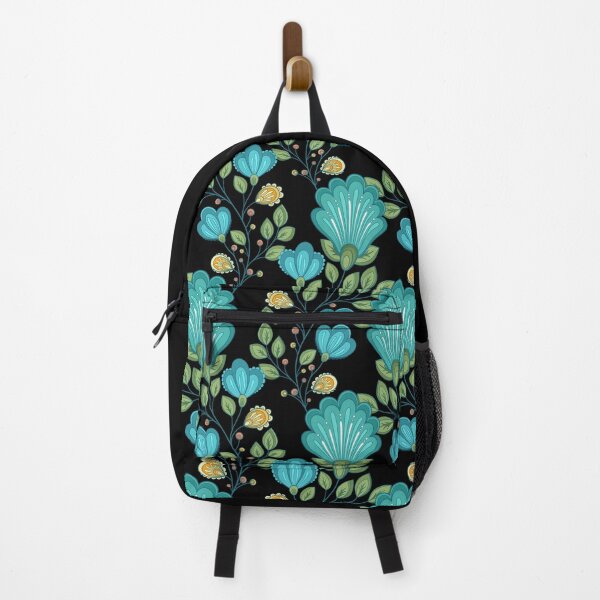 Item preview, Print with Vintage Floral Motifs on Black designed and sold by lissantee.