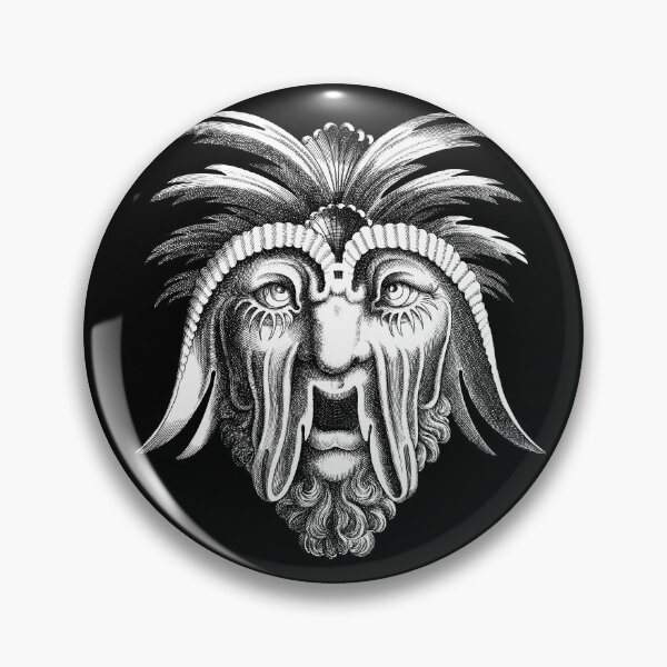 Item preview, Monster face. White engraving illustration.  designed and sold by EEgnat.