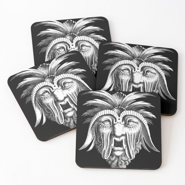 Item preview, Monster face. White engraving illustration.  designed and sold by EEgnat.