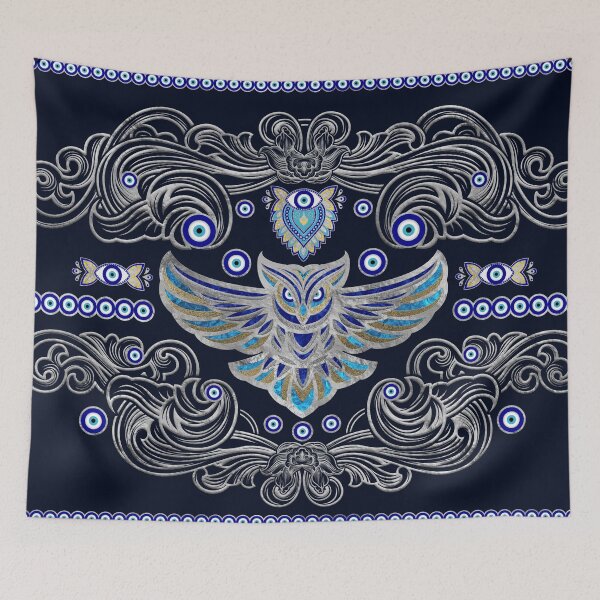 Item preview, Owl Evil Eye Ornament designed and sold by k9printart.