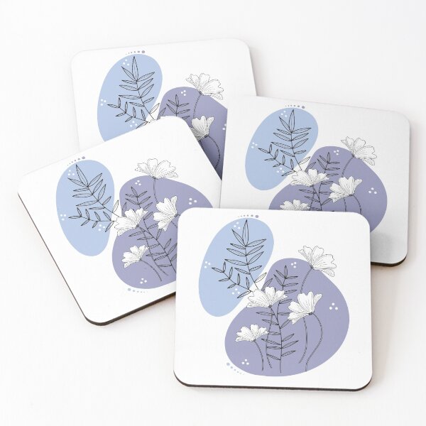 Item preview, Minimalist modern flower design blue purple designed and sold by StudioHinte.