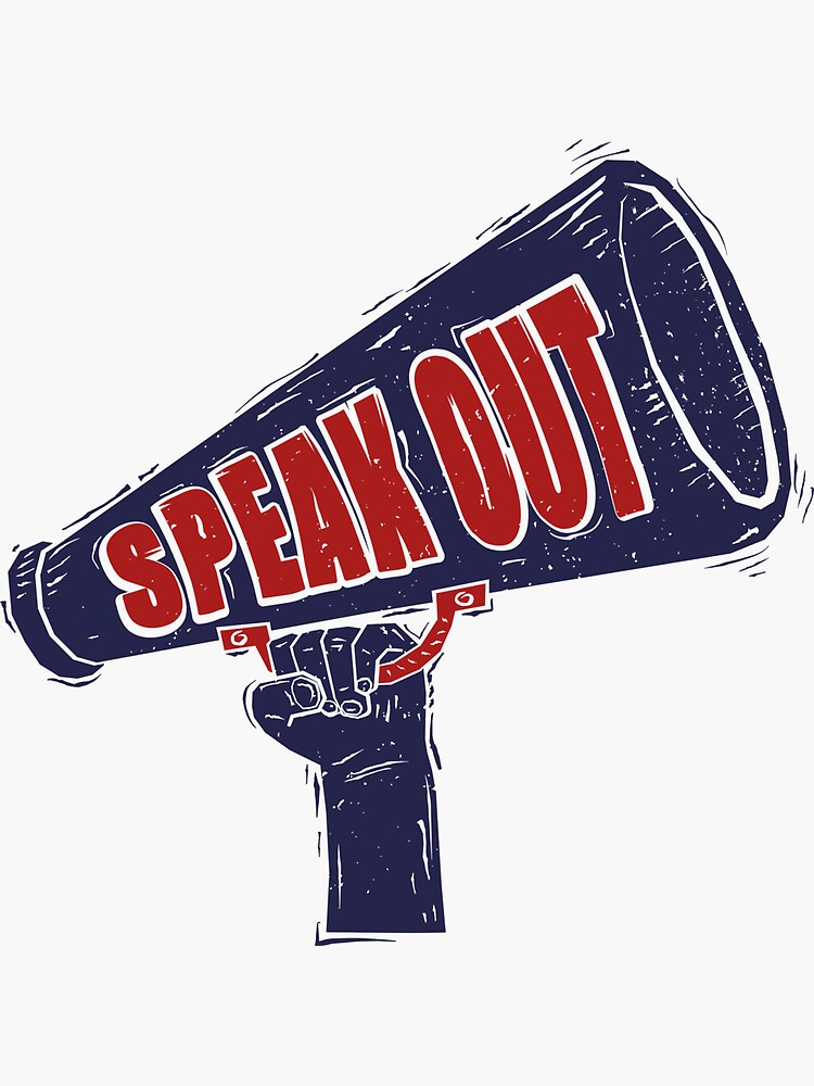 speak-out-sticker-by-wordquirk-redbubble