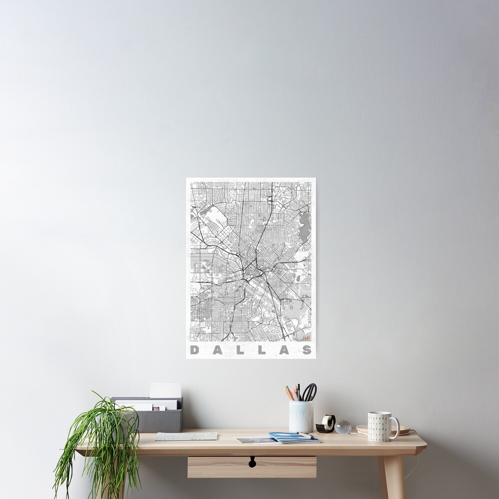Dallas Map Line Poster