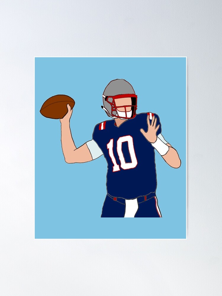 Mac Jones GUNSLINGER New England Patriots QB 2022 NFL Football 22x34 POSTER