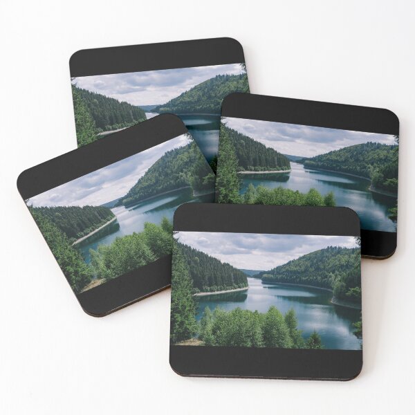 Item preview, River surrounded by forests under a cloudy sky in thuringia in germany designed and sold by JHiba.