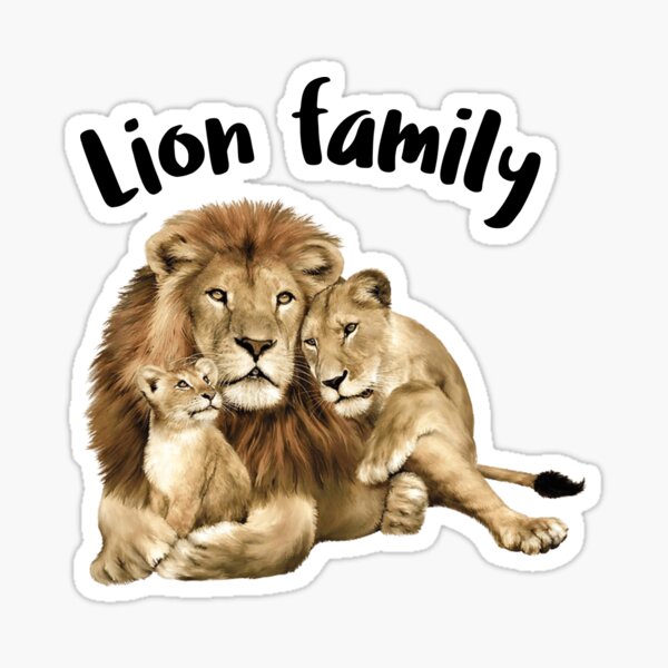 Pegatinas: Familia De Leones | Redbubble