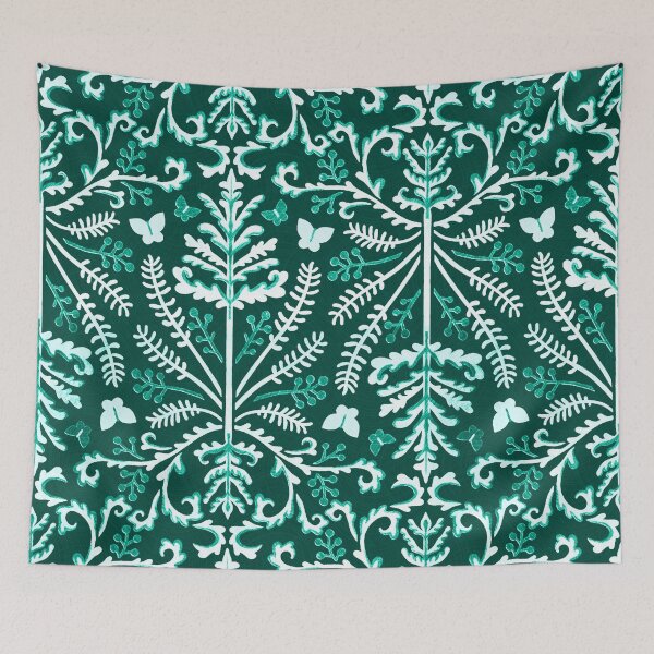 Item preview, Emerald & White Grass Demask designed and sold by TigaTiga.