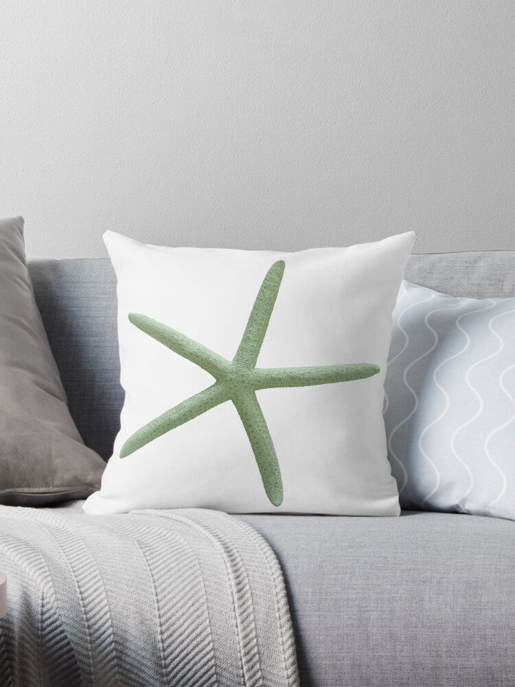 Starfish, Seafoam Green Pillow