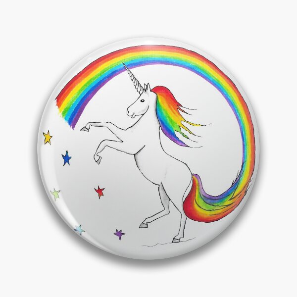 Item preview, Rainbow Unicorn with Colourful Stars Positive Print designed and sold by Maddy Bennett.