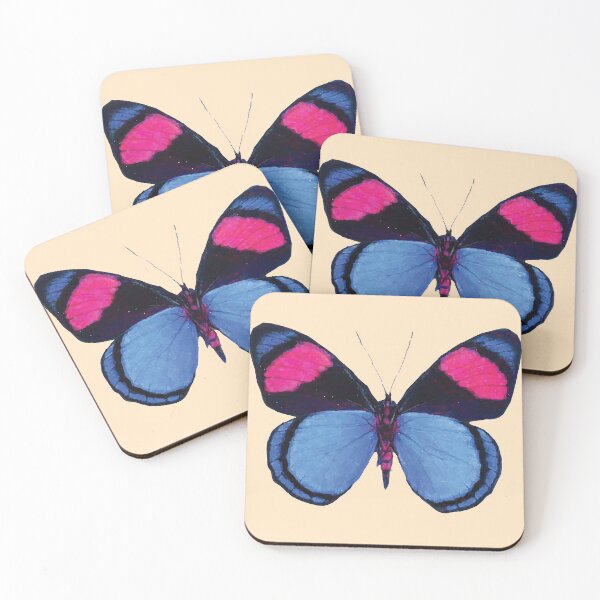 Item preview, Blue & Pink Butterfly (Yellow Background) designed and sold by Jelly Bear.
