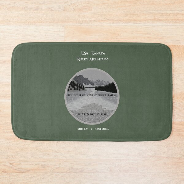 Item preview, Rocky Mountains USA Canada, mountain landscape, coordinates designed and sold by CreaVisArt.