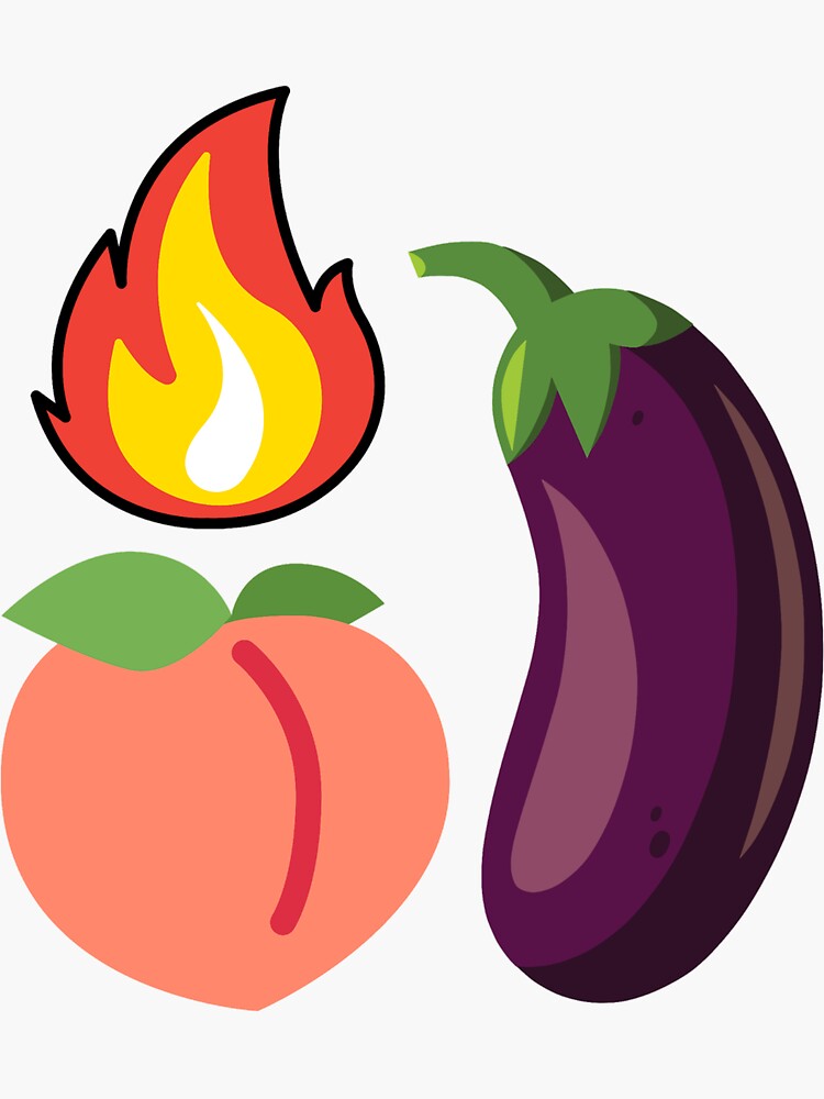 Eggplant and peach emoji stock vector. Illustration of food - 148066068