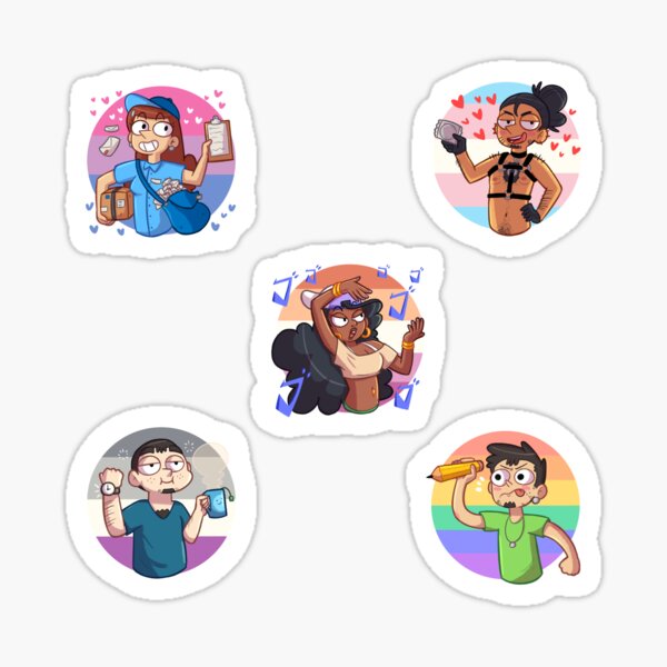 Hey, I'm Gay! Sticker Pack - LGBT characters drawings Sticker