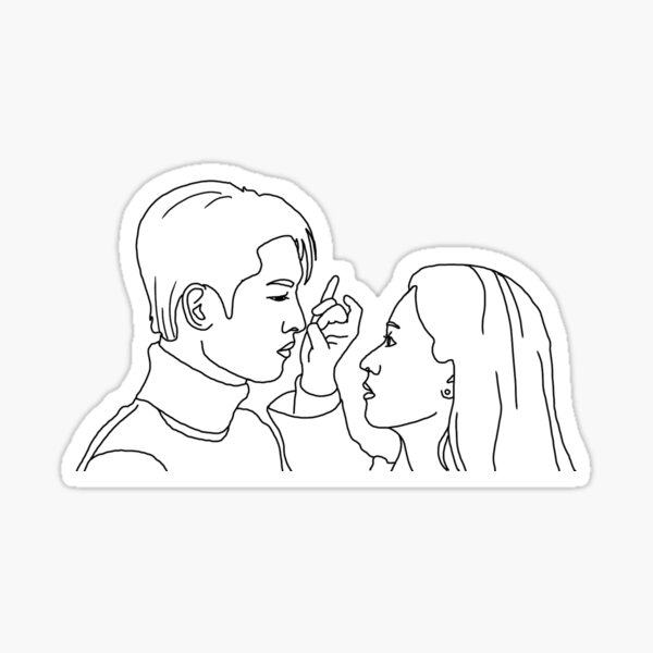 vincenzo & cha young forehead flick scene Sticker
