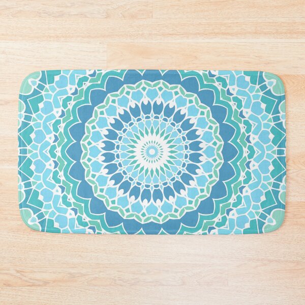 Item preview, Tranquility Green and Blue Mandala designed and sold by Kelly Dietrich Mandala & Fractal Art.