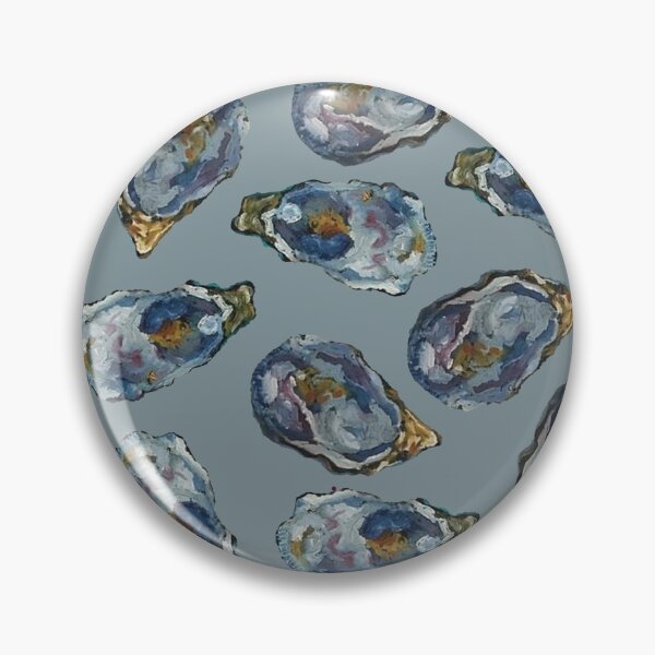 Item preview, Oysters on the half shell - slate grey background  designed and sold by cityette.