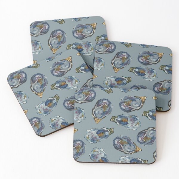 Item preview, Oysters on the half shell - slate grey background designed and sold by cityette.