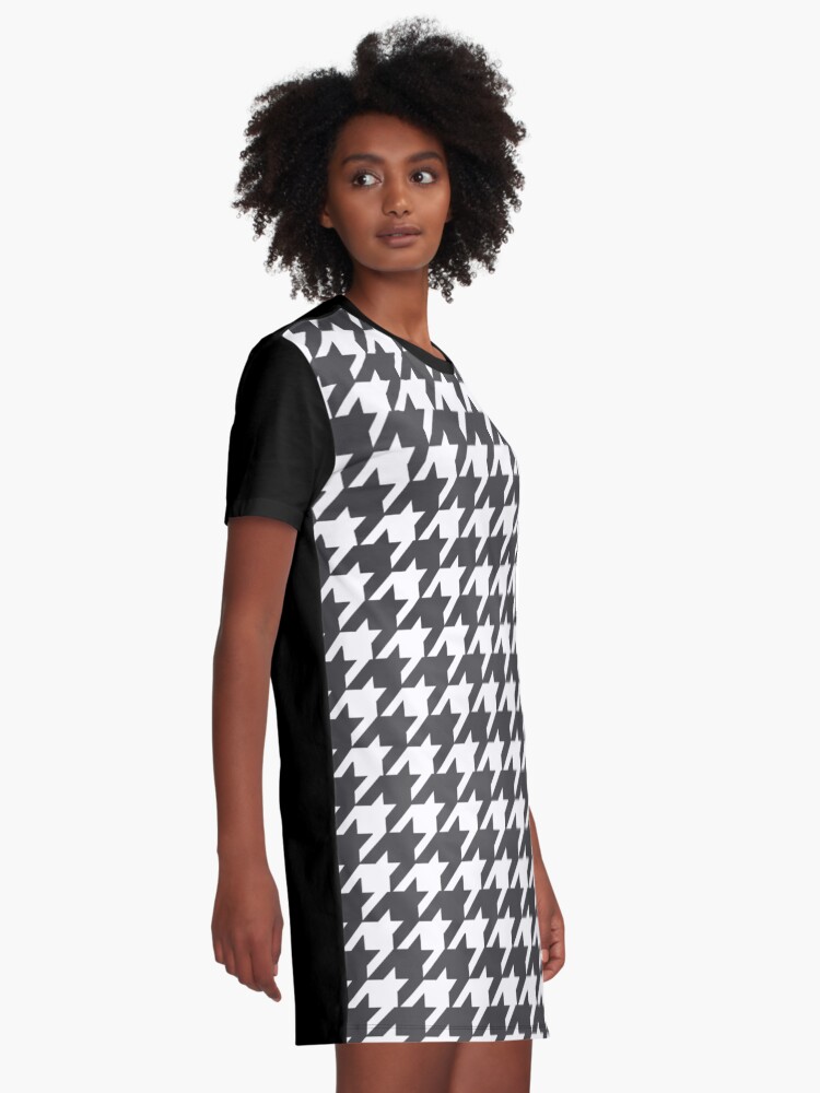 Alternate view of Houndstooth Pattern Graphic T-Shirt Dress