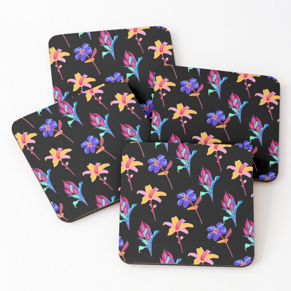Item preview, Botanical Neon Flowers Pattern designed and sold by kindtoearth.