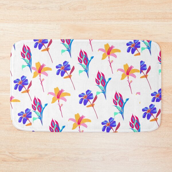 Item preview, Botanical Neon Flowers Pattern designed and sold by kindtoearth.