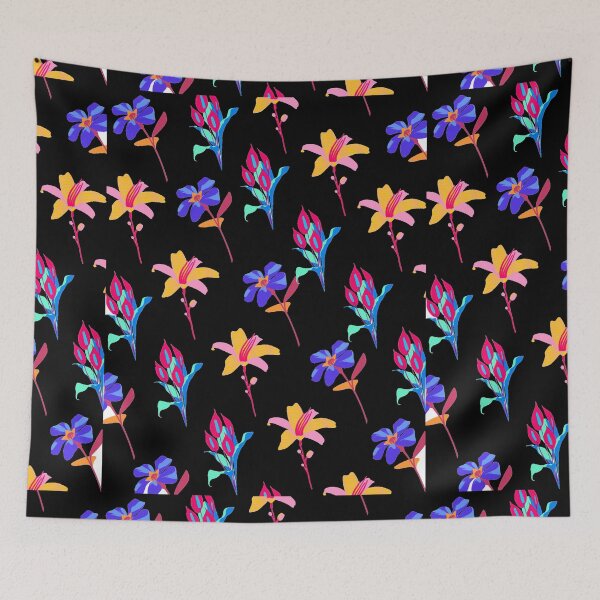 Item preview, Botanical Neon Flowers Pattern designed and sold by kindtoearth.