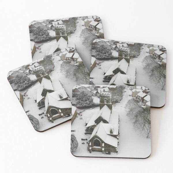Item preview, aeriel shot winter snowy church scene designed and sold by andy colegate.