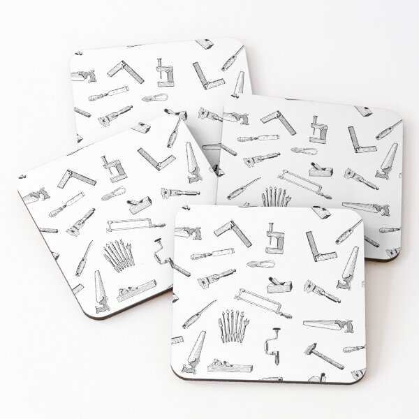 Item preview, Woodworking Tools Pattern - Carpenter Illustration  designed and sold by WildBerryArt.