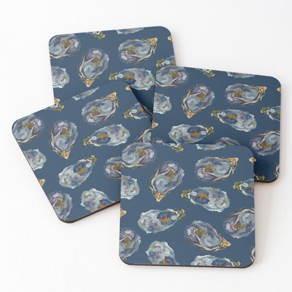 Item preview, Oysters on the half shell- blue background  designed and sold by cityette.