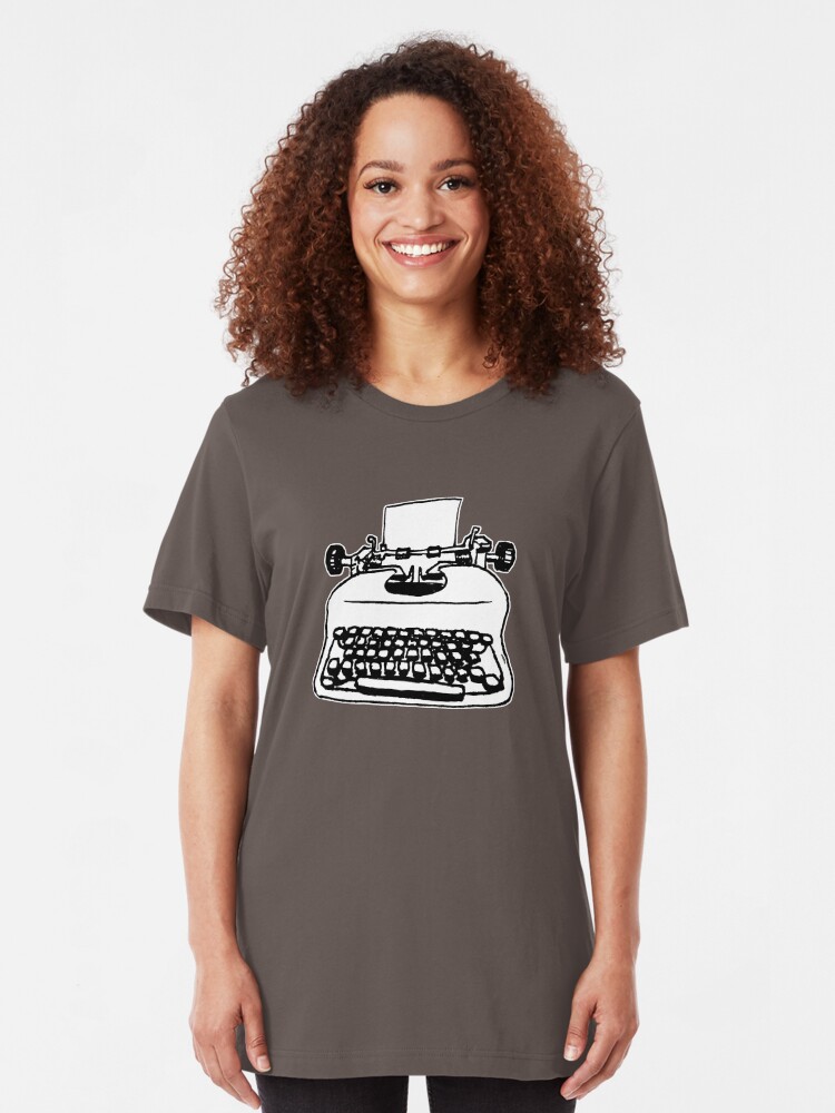Alternate view of Old Typewriter Slim Fit T-Shirt