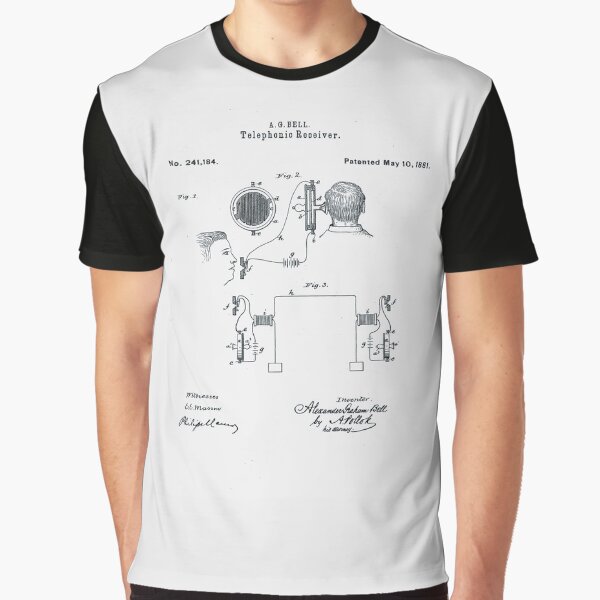 Alexander Graham Bell Telephone 1881 Patent Science Invention T-Shirt Alexander Graham Bell Telephone 1881 Patent Science Invention T-Shirt