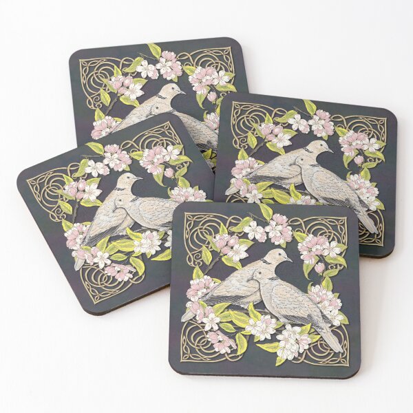 Item preview, Celtic Collared Doves in Blossom designed and sold by lottibrown.
