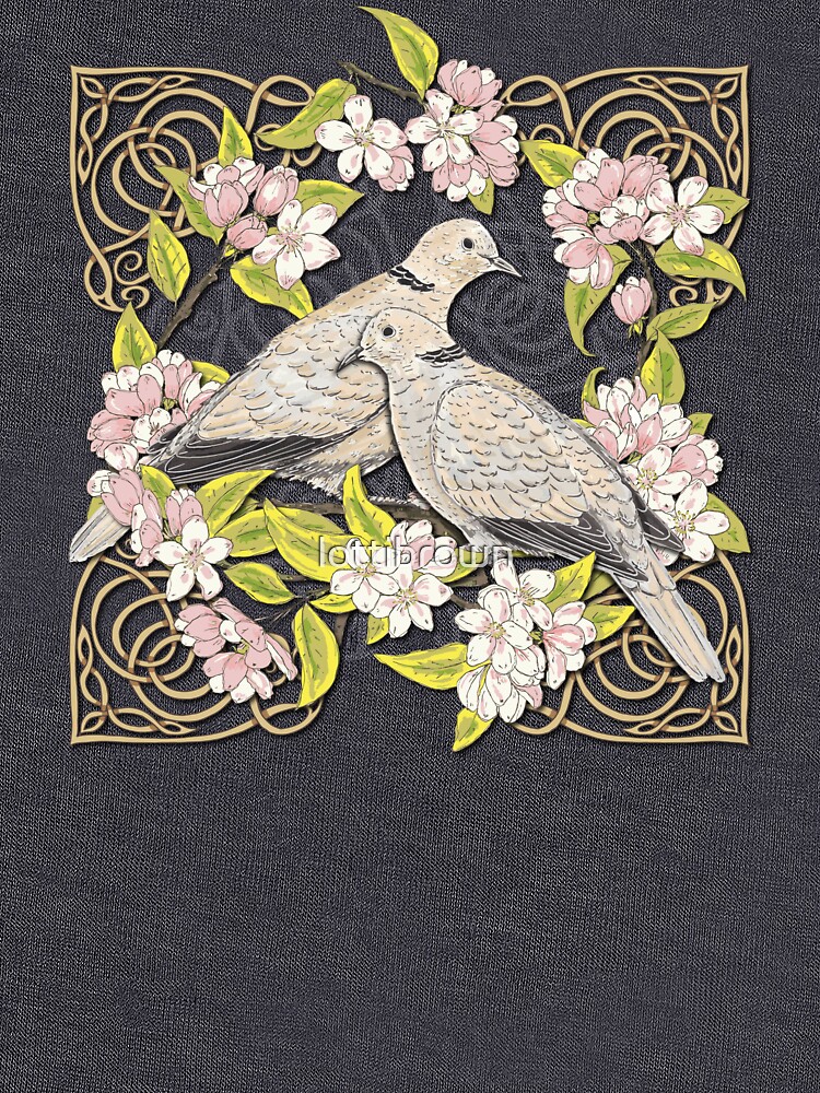Celtic Collared Doves in Blossom by lottibrown