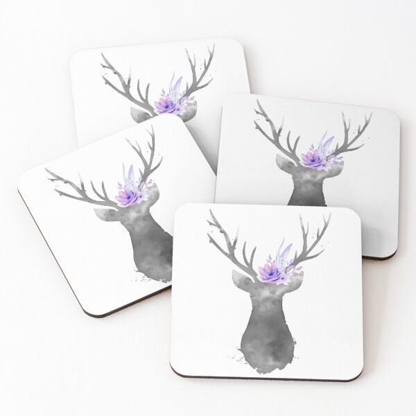 Item preview, Silhouette of a deer with flowers.  designed and sold by artbyasolo.