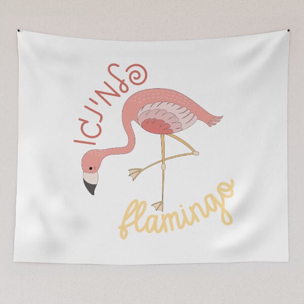 Item preview, Cute Flamingo with Name in Hebrew and English designed and sold by Amber Dove Studio.