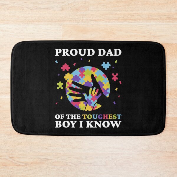 Item preview, Proud Dad Of The Toughest Boy I Know Autism Awareness Month Autistic ASD Autism Spectrum Puzzle Disorder Tee designed and sold by shirti.