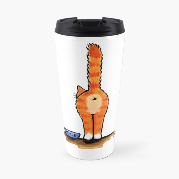 Orange Tabby Cat Butt Travel Mug