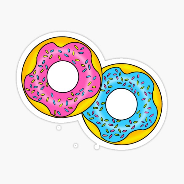 happy strawberry frosted donut sticker by galaxychicken redbubble
