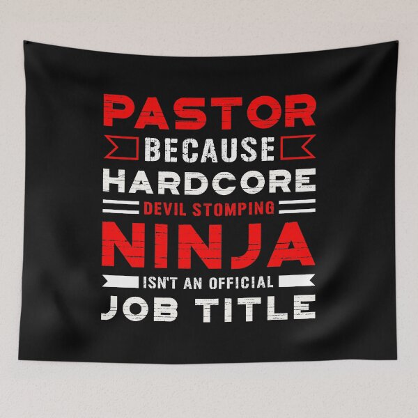 Item preview, Pastor Hardcore Devil Stomping Ninja Official Job Title Church Prayer Religious Christian God Lord Jesus D designed and sold by shirti.